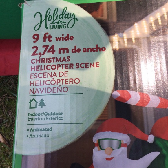 Gemmy 9 ft Wide Animated Christmas Helicopter Scene Airblown Inflatable Santa‎ - Picture 9 of 10